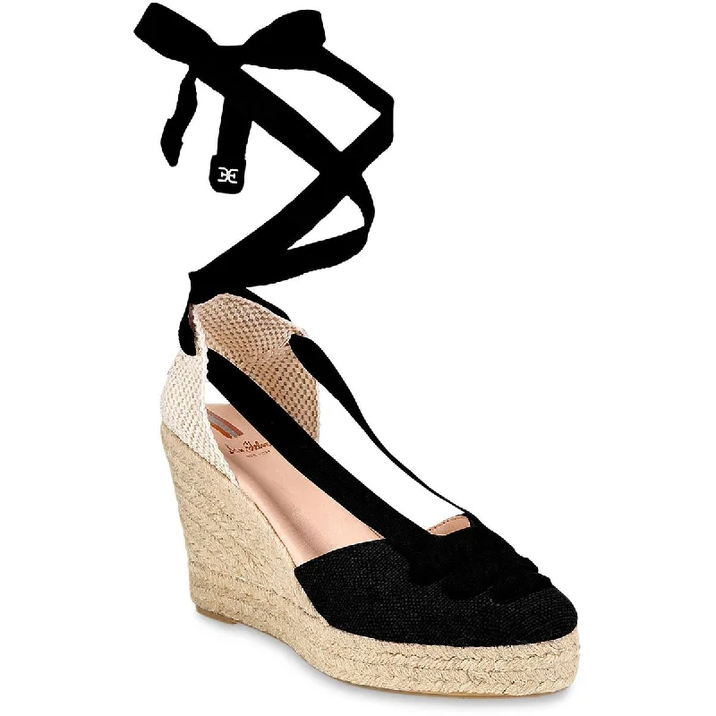 Elegant sandals for women with metallic straps and open-toe design for parties-Sam Edelman Womens Margherita Suede Espadrille Wedge Heels