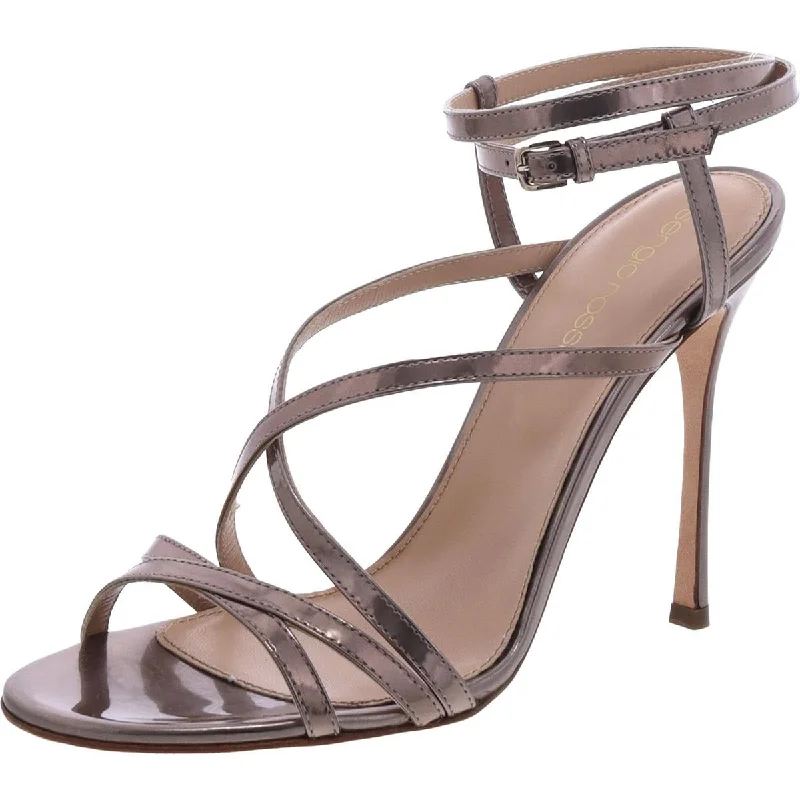 Stylish sandals for women with wide ankle straps and buckle detailing for fashionable look-Sergio Rossi Womens Patent Leather Ankle Strap Heels