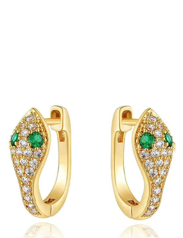 Maximalist Drop Earrings for Bling -18k Gold Embellished Motif Earrings