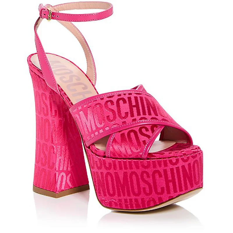 Casual sandals for women with flat soles and adjustable straps for easy wear-Moschino Womens Leather Platform Platform Heels