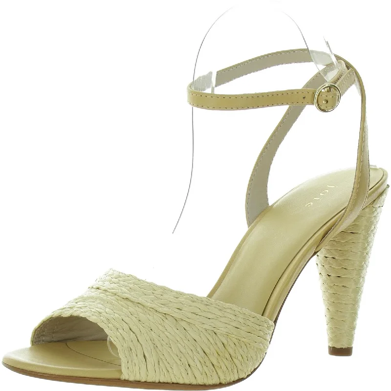 Trendy sandals for men with fabric straps and casual design for laid-back style-Joie Womens Calan Leather Raffia Heels