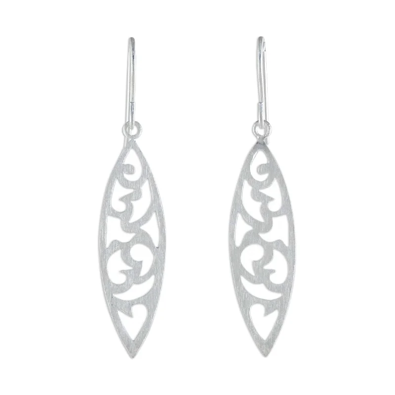 Tarnish Resistant Drop Earrings for Longevity -Novica Handmade Bold Nature Sterling Silver Dangle Earrings