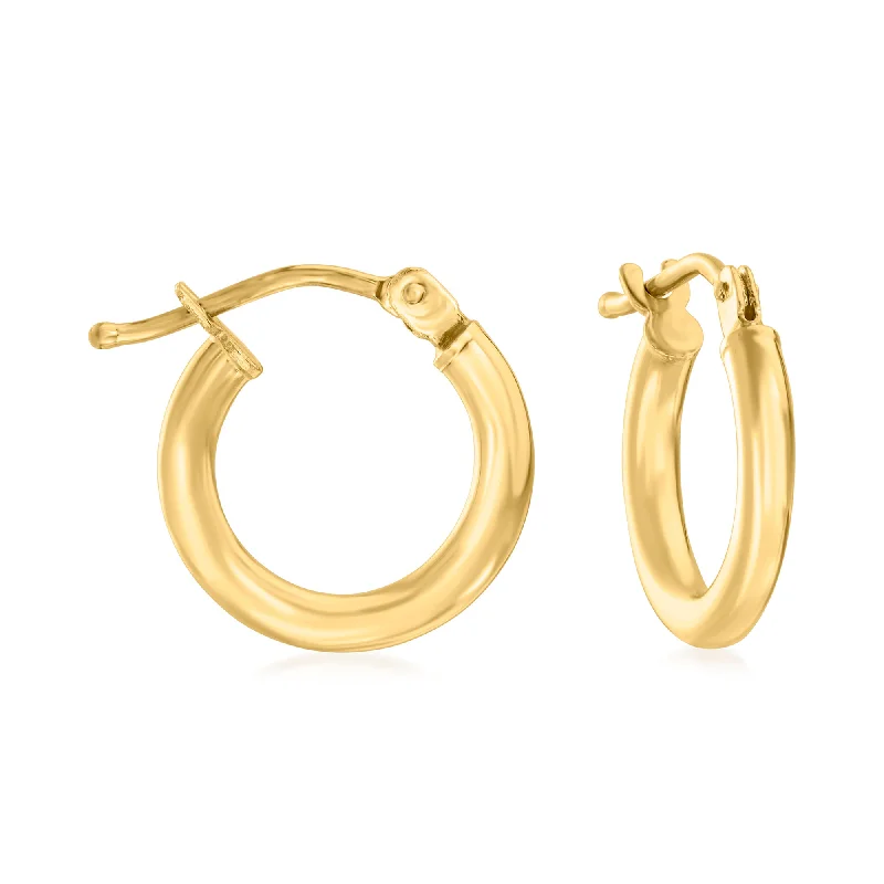 Contemporary Drop Earrings for Fashion -Ross-Simons Italian 2mm 18kt Yellow Gold Hoop Earrings