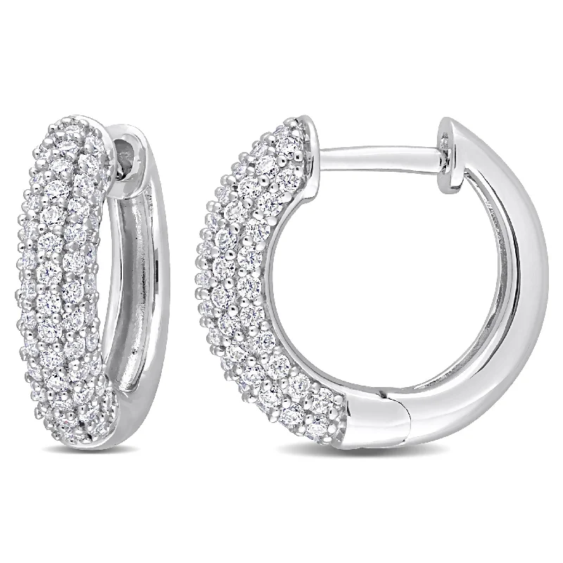 Bohemian Drop Earrings with Tassels -Miadora 5/8ct DEW Created Moissanite Multi-Row Hoop Earrings in Sterling Silver