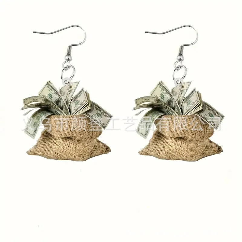 Drop Earrings with Filigree Work -Wholesale Acrylic Flat Section Earrings