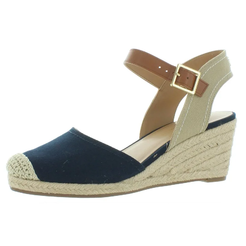 Stylish sandals for women with wide ankle straps and buckle detailing for fashionable look-Tommy Hilfiger Womens Nilsa Ankle Round Toe Wedge Heels