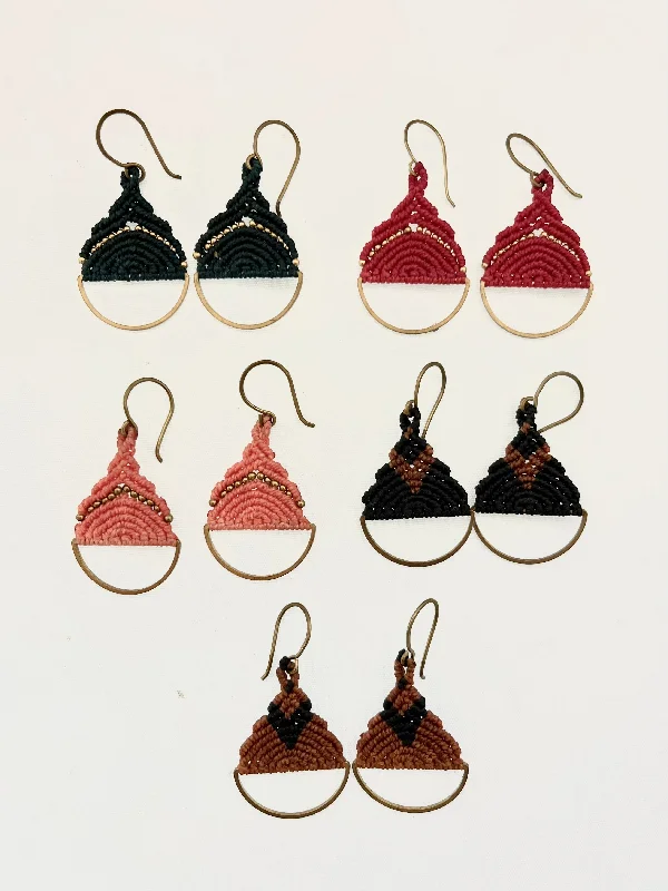 Lightweight Drop Earrings for All Day -Macrame Teardrop Earrings (color options)