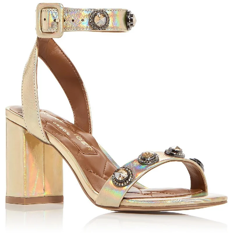 High-heeled sandals for women with platform design and stylish open-toe feature-Kurt Geiger Womens Leather Jeweled Heels