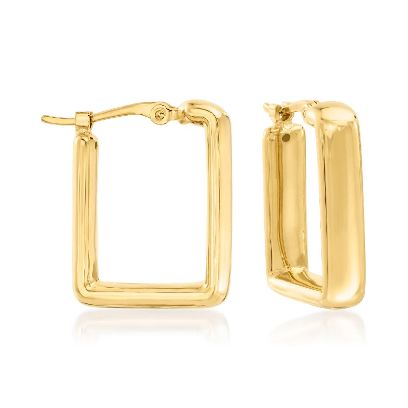 Celtic Drop Earrings with Knotwork -Ross-Simons 14kt Yellow Gold Small Square Hoop Earrings