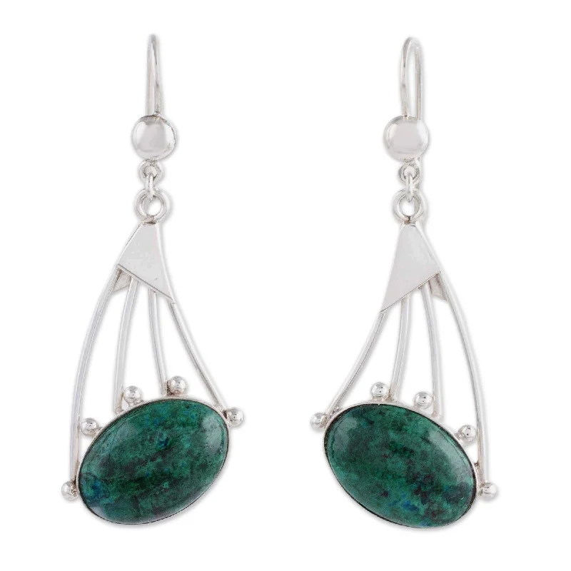 Drop Earrings for Festival Style -Novica Handmade Inca Comets Chrysocolla Dangle Earrings