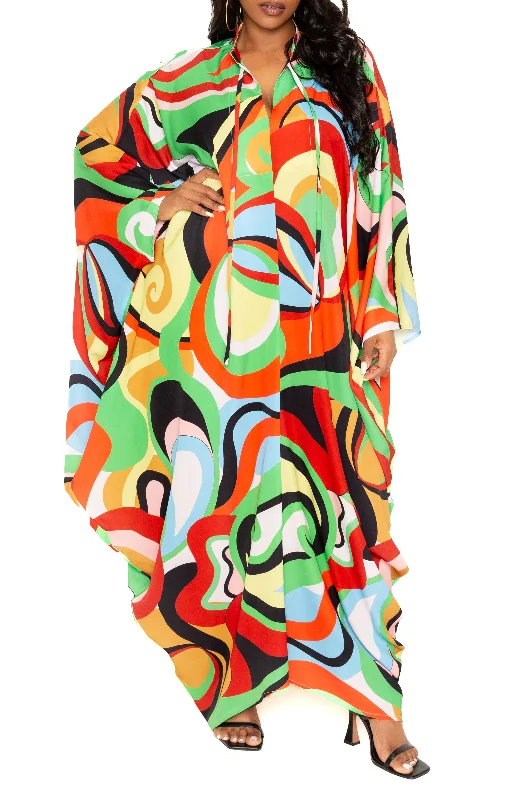 Plus size dresses for festive events shine loud -Sandals for walking long distances -Plus size long sleeve dresses -Print Tunic Maxi Dress