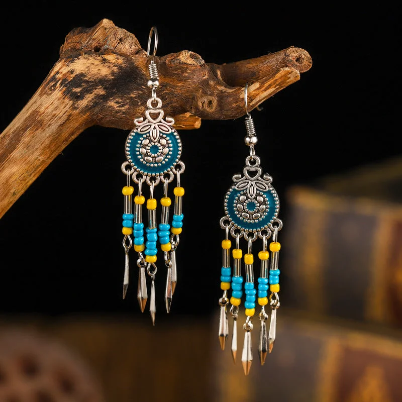 Leverback Drop Earrings for Comfort -Wholesale Small Short Bohemian Vintage Round Bead Earrings