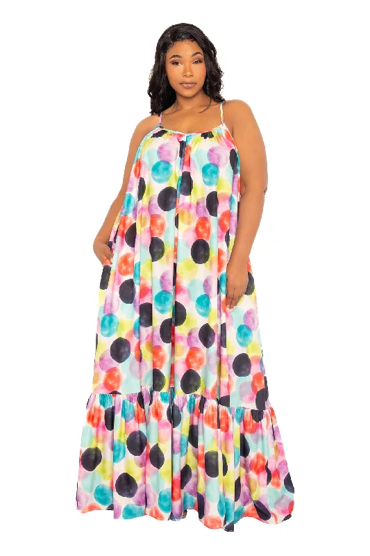 Plus size dresses with sturdy seams last long -Comfortable sandals for work -Plus size dresses for weddings -Polka Dot Voluminous Maxi Dress