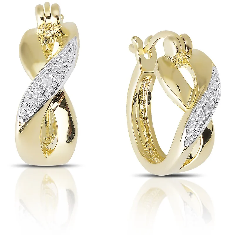 Indian Drop Earrings with Intricacy -Finesque Gold over Sterling Silver Diamond Accent Infinity Hoop Earrings (I-J, I2-I3)