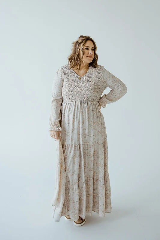 Plus size dresses with fitted bodices shape beautifully -Sandals with heel support -Plus size dresses with velvet fabric -BOHO FLOOR LENGTH FLORAL DRESS IN CHANTERELLE