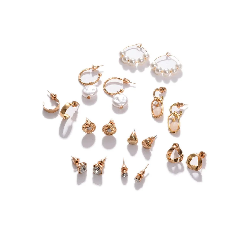 Drop Earrings for Office Wear -Gold-toned Contemporary Studs Earrings