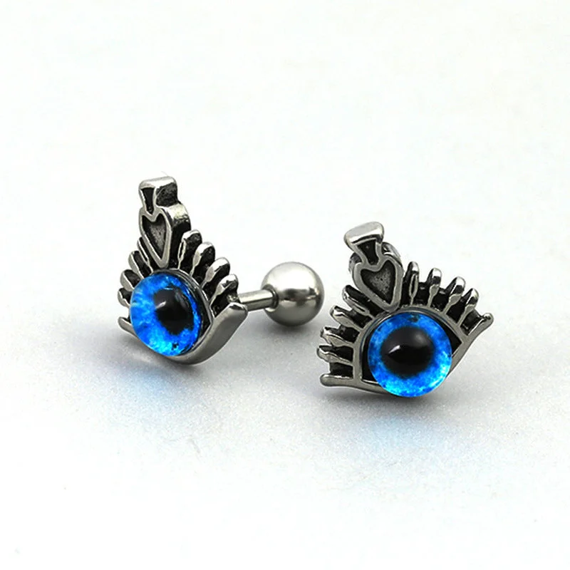 Tarnish Resistant Drop Earrings for Longevity -Wholesale Single Eye Drip Oil Titanium Steel Heart Drip Screw Earrings