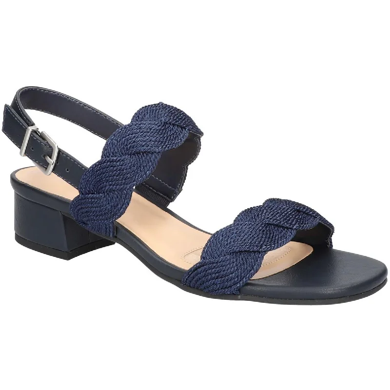 Casual sandals for women with wide straps and flat sole for relaxed fit-Easy Street Womens Charee Woven Open Toe Heels