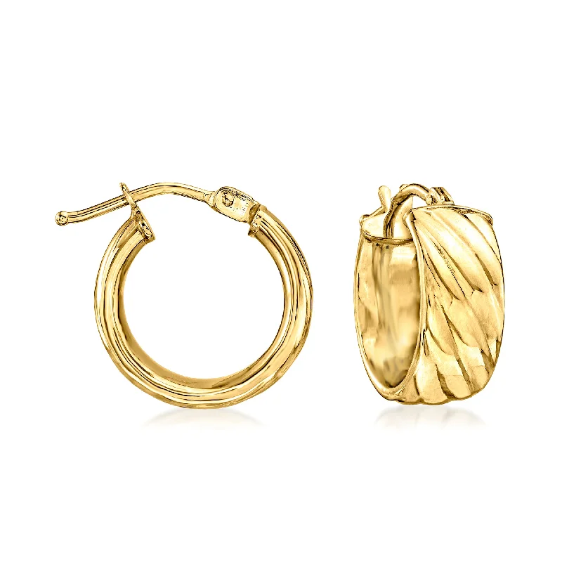 Leverback Drop Earrings for Comfort -Ross-Simons Italian 18kt Yellow Gold Hoop Earrings