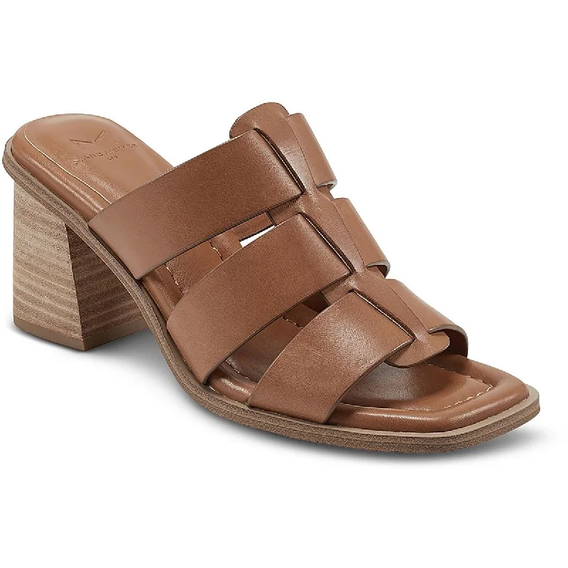 Casual sandals for women with flat soles and classic leather straps for style-Marc Fisher Womens Louisa Leather Block Heel Heels