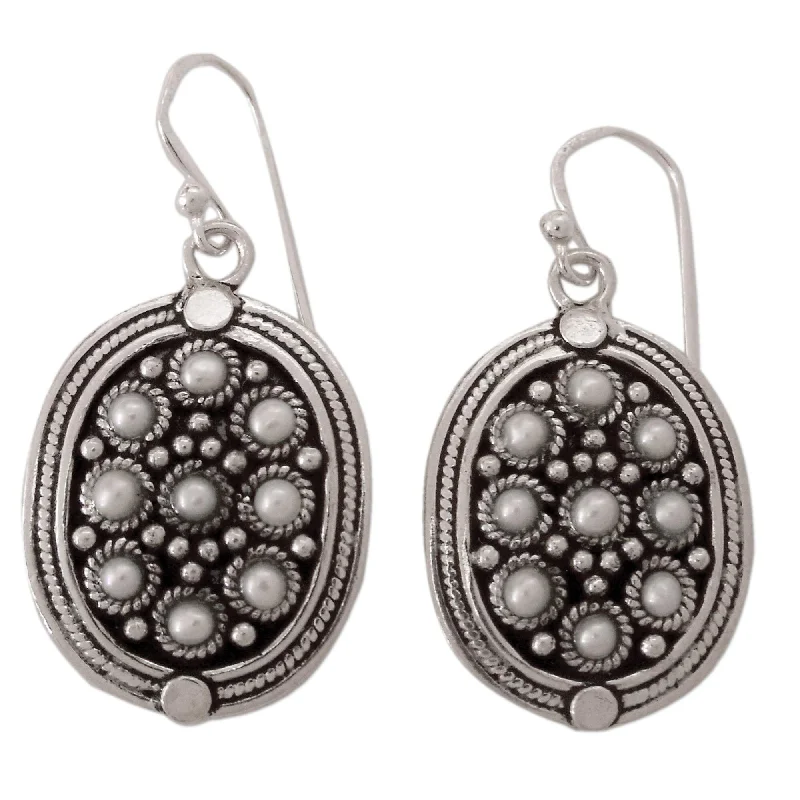 Beaded Drop Earrings for Party -Novica Handmade Daisy Shields Pearl Dangle Earrings