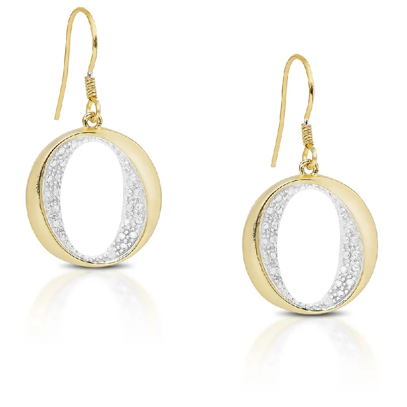 Drop Earrings with Polished Shine -Finesque Gold Over Silver or Sterling Silver Diamond Accent Dangle Earrings