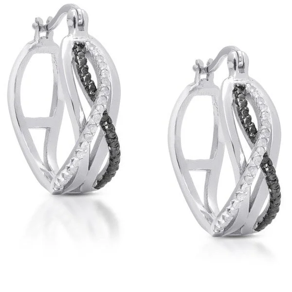 Drop Earrings for Gym Workout -Finesque Gold over Sterling Silver 1/5ct TDW Diamond Infinity Design Hoop Earrings