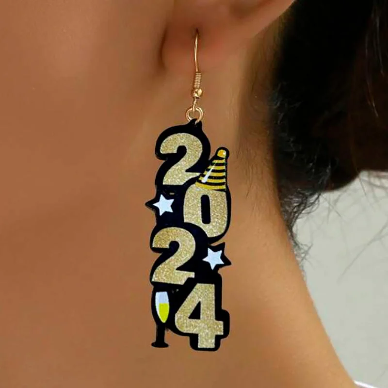 Screw Back Drop Earrings for Security -Wholesale Creative Digital Fashion Personalized Earrings