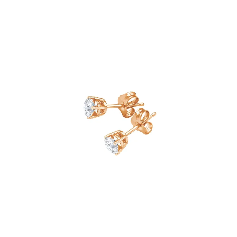 Drop Earrings for Yoga Session -Earrings-STUDS, Diamond  14k RG  Diana M