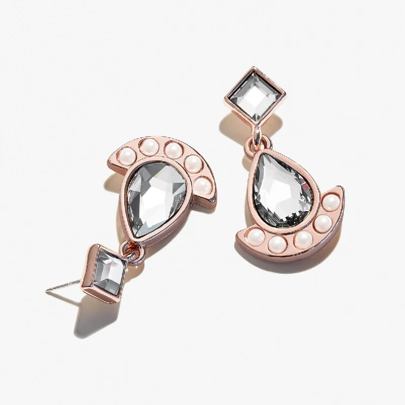 Drop Earrings for Everyday Glamour -Pearl + Crystal Earrings