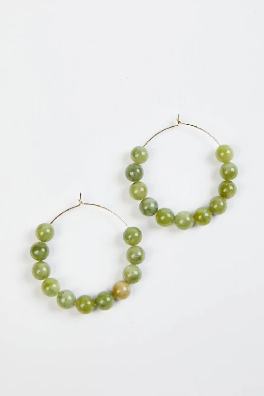 Drop Earrings with Infinity Symbols -Martyna Earrings In Green