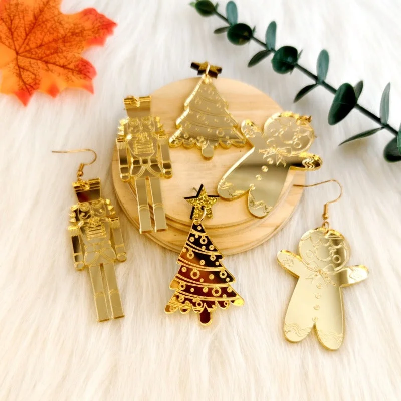 Heavy Duty Drop Earrings for Durability -Wholesale Christmas Soldier Gingerbread Man Simple Fashion Earrings