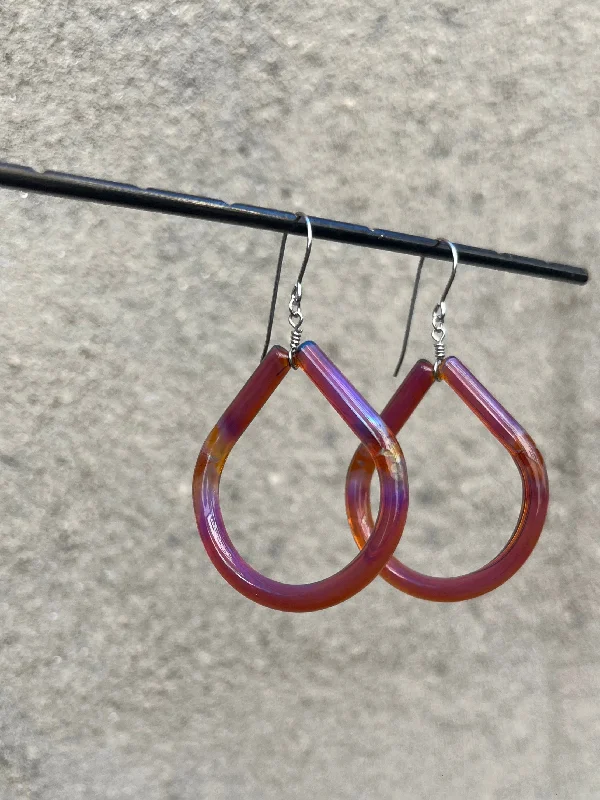 Drop Earrings for Birthday Celebration -Glass Teardrop Earrings (color options)