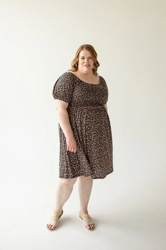 Plus size dresses with empire waists cinch nicely -Sandals for beach vacations -Plus size work dresses -DAINTY FLORAL SMOCKED BODICE DRESS