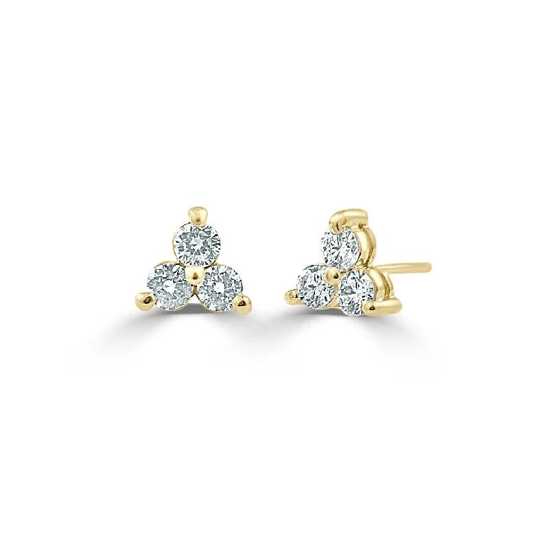 Drop Earrings with Matte Finish -Joelle Collection Diamond 1/2ct TDW Studs Earrings 14K Rose Gold - Yellow