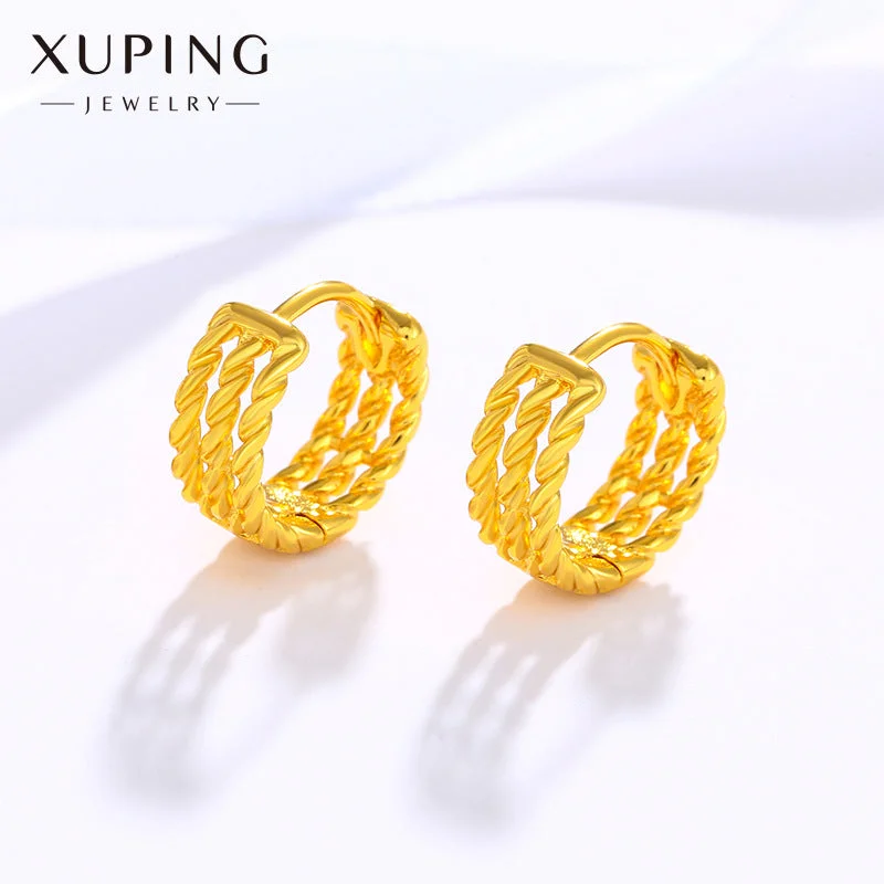 Drop Earrings for Travel Look -Wholesale Simple Gold Fried Dough Twists Fashion Retro Premium Earrings