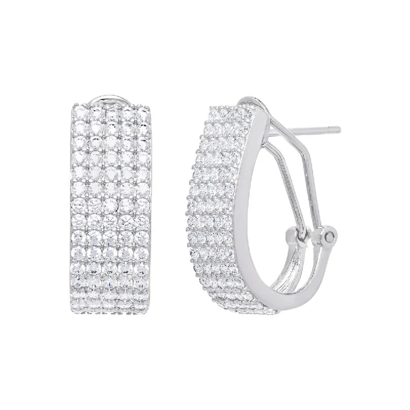 Drop Earrings with Symbolic Elements -Victoria Townsend Silver Plate Cubic Zirconia Hoop Earrings