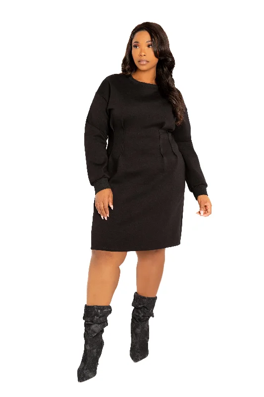 Plus size dresses featuring laser-cut details are unique -Sandals for garden parties -Plus size dresses for plus size petites -Waisted Jersey Mini Dress