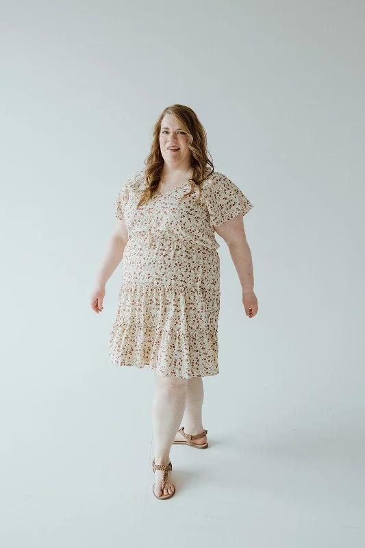 Elegant plus size dresses for weddings fit beautifully -Sandals with stylish ankle straps -Plus size dresses for large bust -MIDI-LENGTH TIERED FLUTTER SLEEVE FLORAL DRESS IN CINNAMON CLOVE