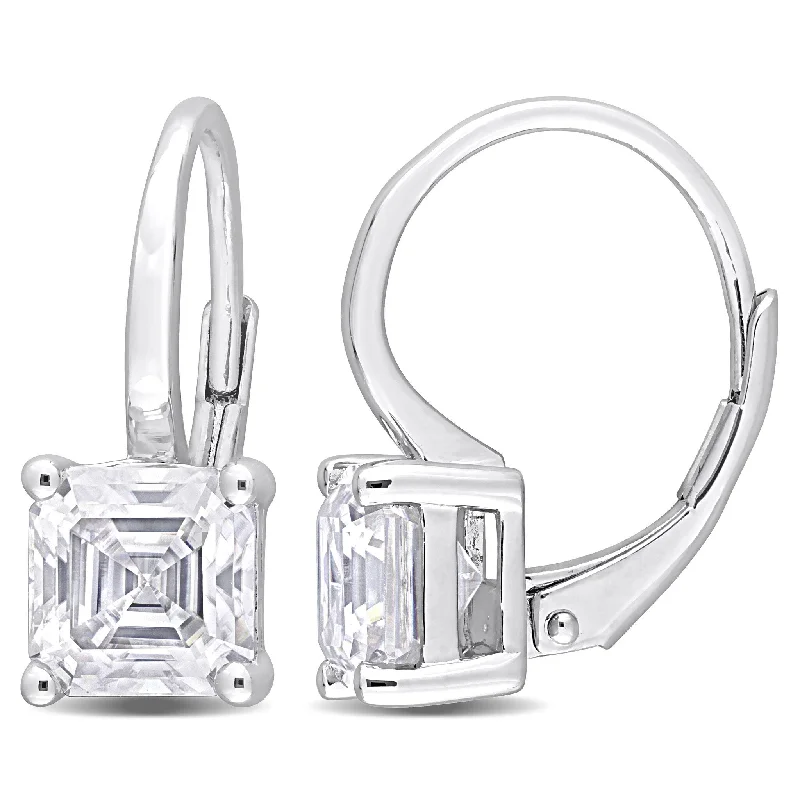 Retro Drop Earrings for Nostalgia -Miadora 3ct DEW Octagon Asscher Created Moissanite Earrings Sterling Silver