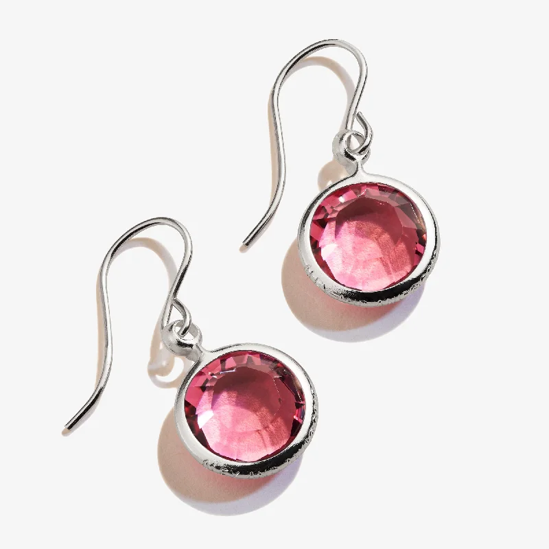 Geometric Drop Earrings for Trend -Rose Birthstone Earrings, October