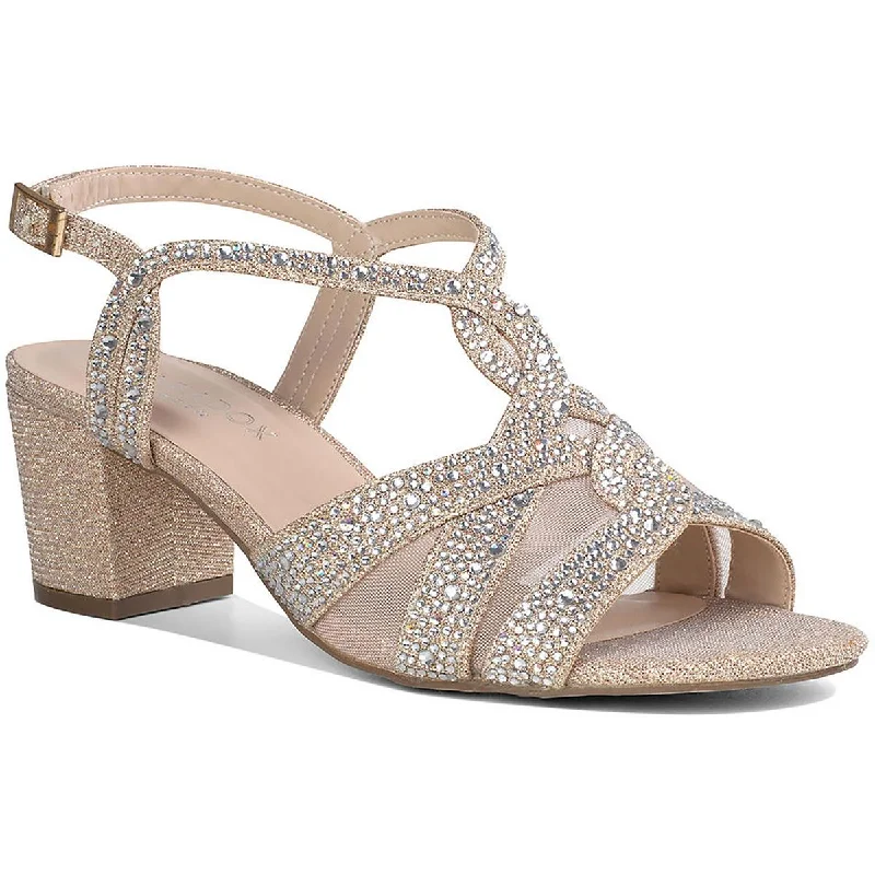 Comfortable sandals for women with cushioned soles and adjustable straps-Paradox London Womens Nadia Embellished Ankle Strap Heels