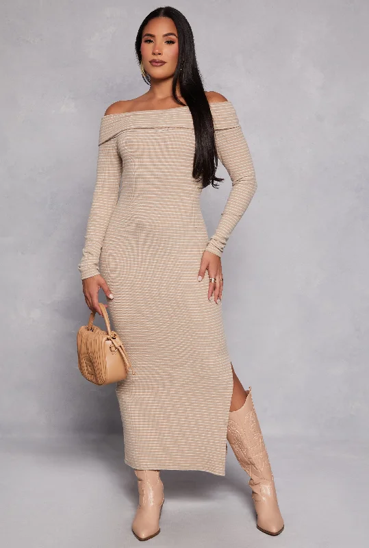 Plus size dresses for special occasions dazzle effortlessly -Sandals for casual beach strolls -Plus size dresses for evening parties -Almost Famous Striped Off the Shoulder Maxi Dress