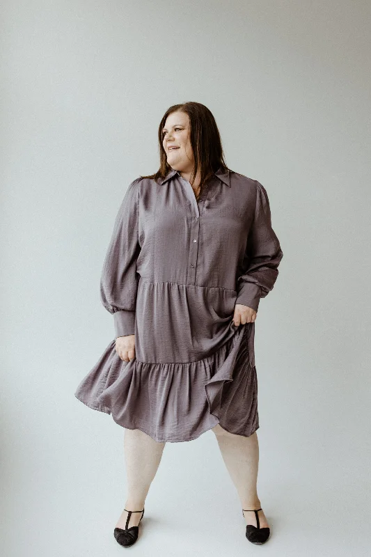 Plus size dresses for rainy days stay practical -Sandals for outdoor barbecues -Plus size boho dresses -LONG SLEEVE TIERED SKIRT MIDI DRESS IN NORTH STAR