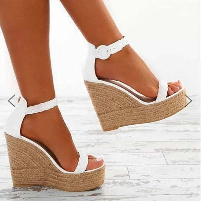 Fashionable sandals for men with velcro closure and sporty design for casual outings-High Heels Wedge Sandals