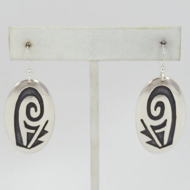 Drop Earrings with Abstract Designs -Prayer Feather Earrings