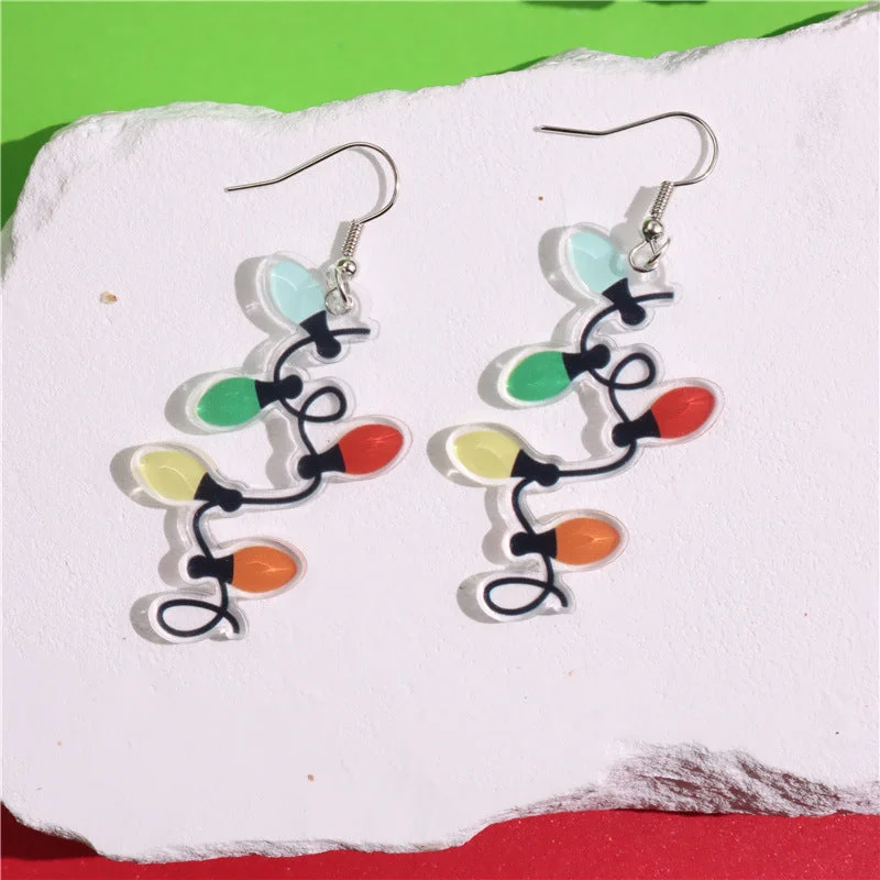 Drop Earrings with Vine Designs -Wholesale Christmas Acrylic Colorful Lantern Ball Original Design Colorful Lantern Pendant Earrings