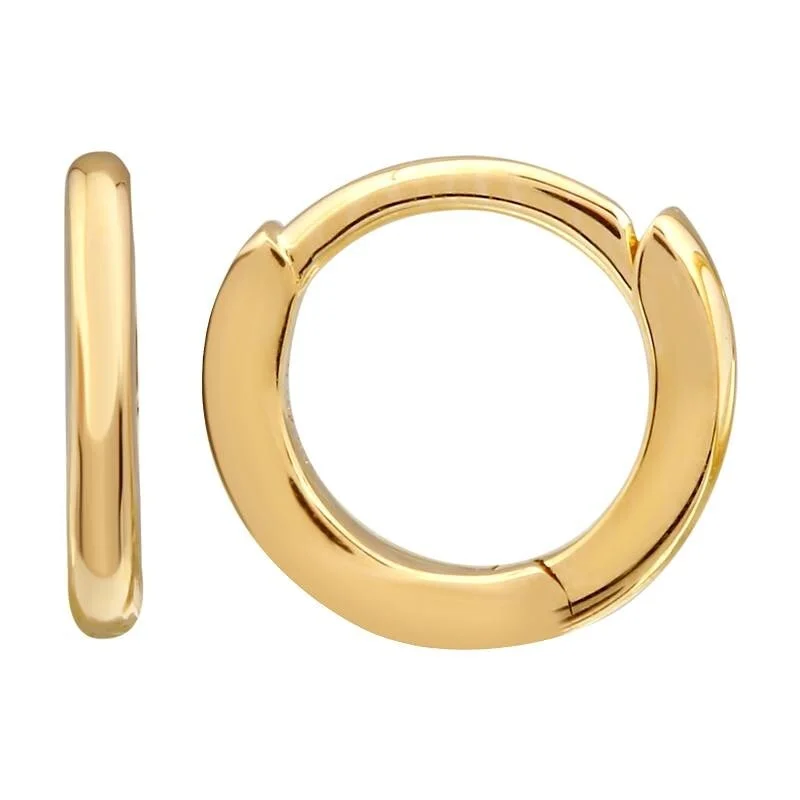 Drop Earrings with Star Motifs -Joelle Collection 14K Tiny Huggie Hoop Earrings 14K Yellow Gold 8MM