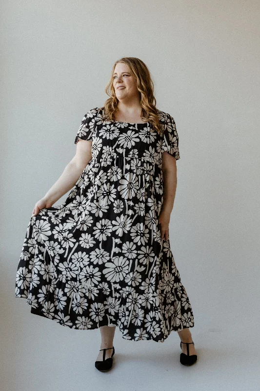 Plus size dresses for every mood adapt well -Sandals with bold and bright colors -Plus size dresses for a night out -BOLD FLORAL PATTERN MIDI LENGTH DRESS