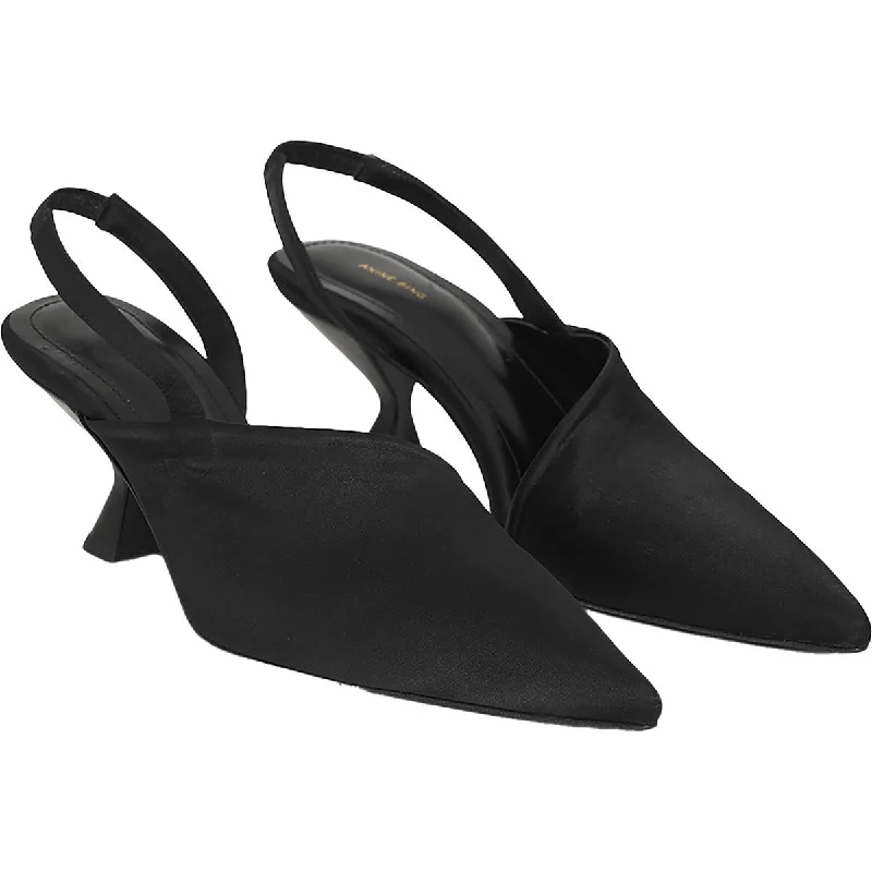 Comfortable sandals for men with velcro straps and soft material construction-Anine Bing Womens Slip On Pointed Toe Slingback Heels